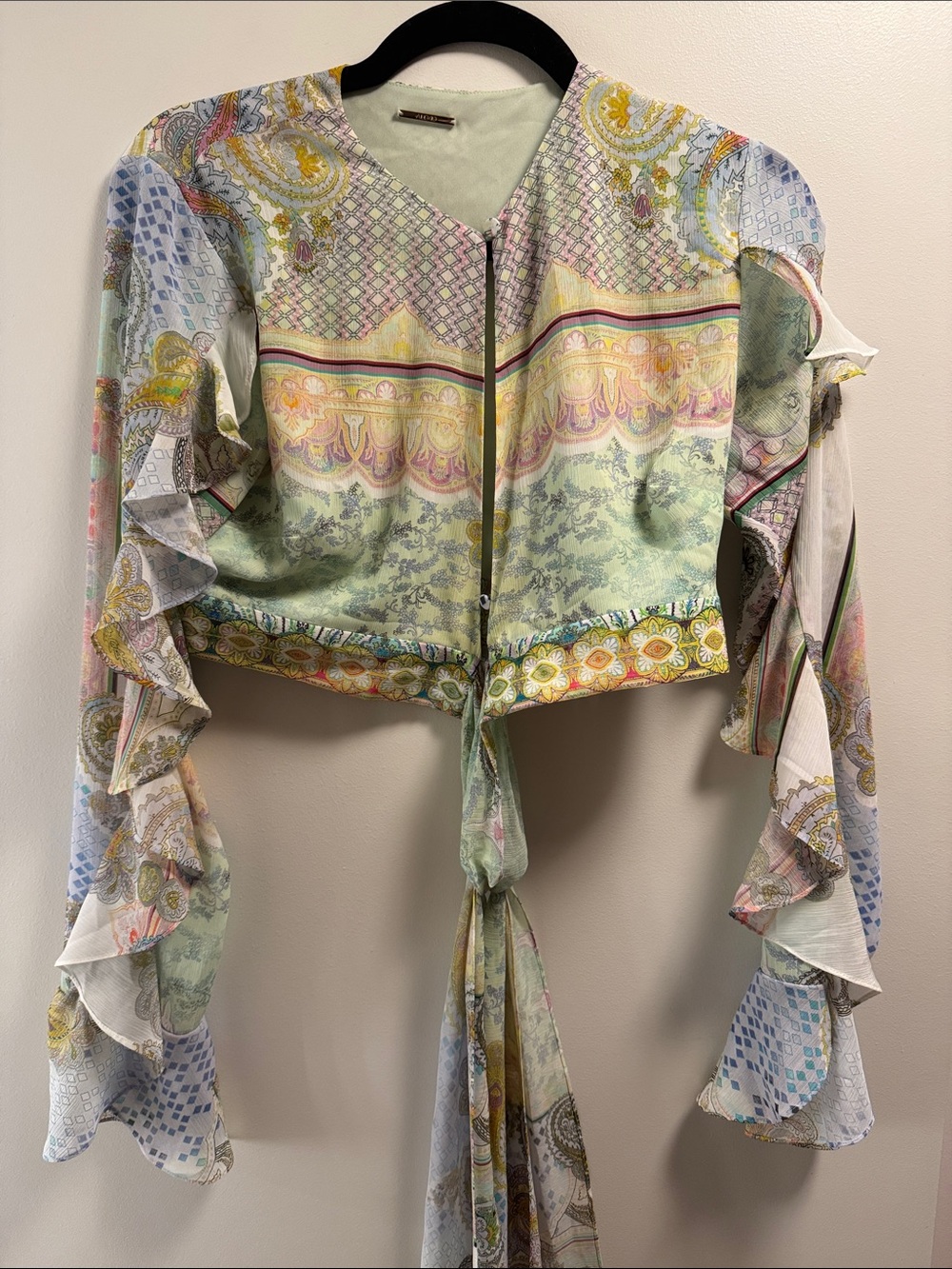 NWOT ALEXIS Tie-Front Chiffon Blouse